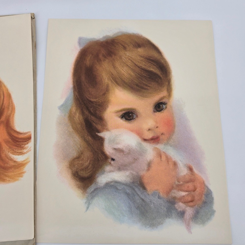 Vintage Big Eye Children Art Prints Set of 5 Northern Paper Mills 1960s MCM - Picture 5 of 9